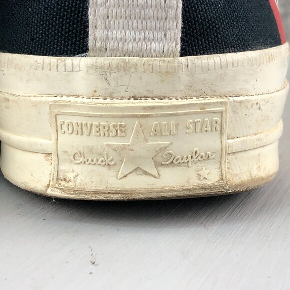 Converse Unisex Size 10M 12W Comme des Garcons PLAY Black High-Top Sneakers - Picture 9 of 15